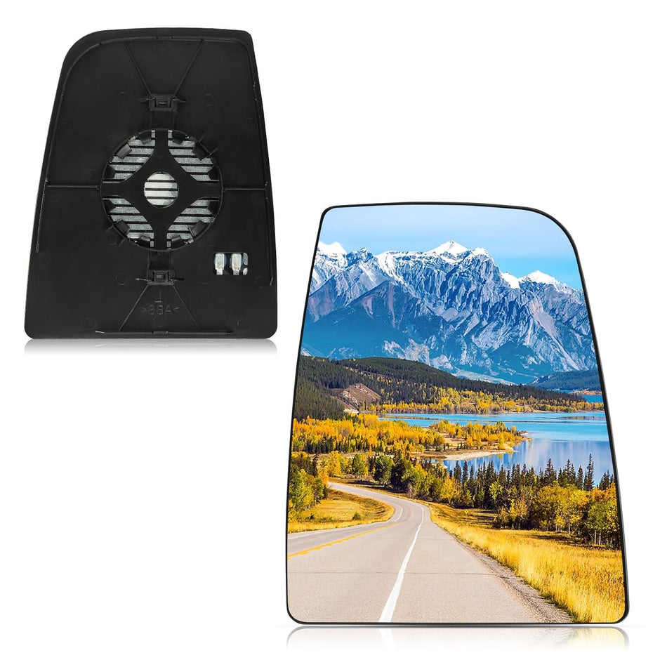 BDFHYK Mirror Glass Compatible with Transit T150 T250 T350 2015-2022 Side View Heated Convex Mirror Glass with Backing Plate, Replaces CK4Z17K707D (Right Upper Side)