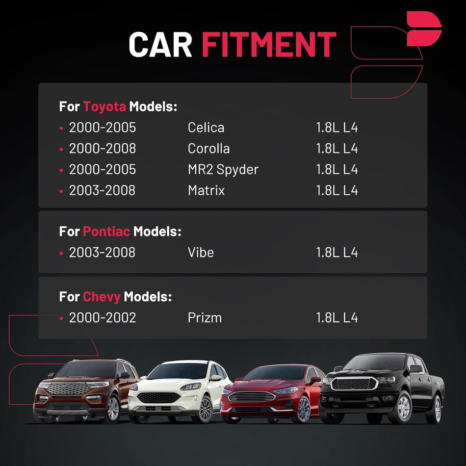 BDFHYK Ignition Coil Pack UF247 and Iridium Spark Plug 4503 Compatible with Toyota Corolla 2005 2006 Toyota Celica 2003-2008 Toyota Matrix Pontiac Vibe Chevy Prizm Toyota Coil Pack 1.8L Set of 4