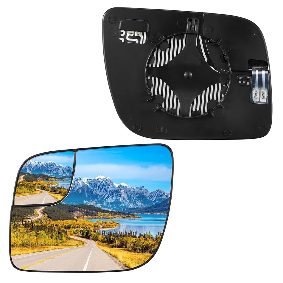 BDFHYK Mirror Glass Compatible with 2011-2019 Explorer Side View Exterior Mirror with Backing Plate, Replaces BB5Z17K707 BB5Z17K707A BB5Z17K707B, Heated (Left Side)