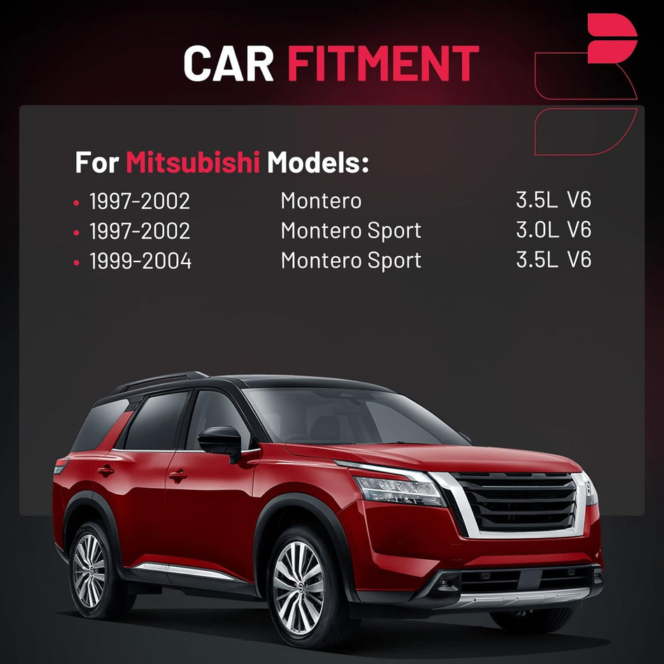 BDFHYK 3 Ignition Coil Pack UF196 and 6 Iridium Spark Plug 4642 Compatible with Mitsubishi 1997-2002 Montero, 1997-2004 Montero Sport 3.0L 3.5L V6 Coil for UF-196 UF196T CUF196 C196 GN10396