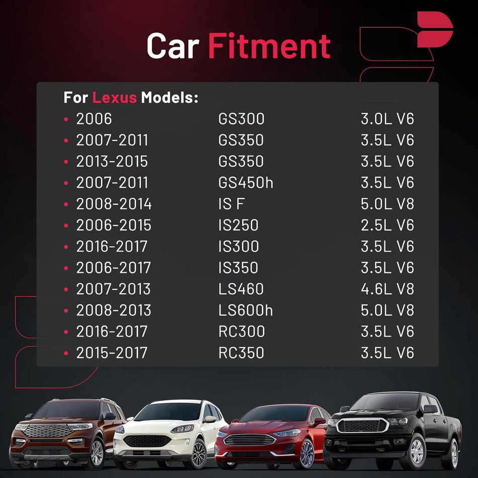 BDFHYK 6858 Iridium Spark Plugs Compatible with Lexus 06 GS300,07-11 GS350,13-15 GS350,07-11 GS450h,08-14 IS F,06-15 IS250,16-17 IS300,06-17 IS350,16-17 RC300,15-17 RC350 2.5L 3.0L 3.5L V6 Set of 8