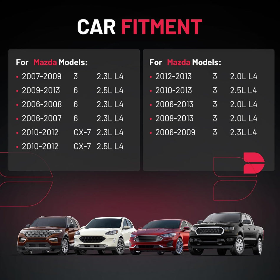 BDFHYK Ignition Coil Pack UF540 and Iridium Spark Plugs 90083 Compatible with Mazda 2007-2013 3 2006-2013 6 2010-2012 CX-7 2.0L 2.3L 2.5L L4 610-58723 L3G218100 L3G218100A, Sets of 4