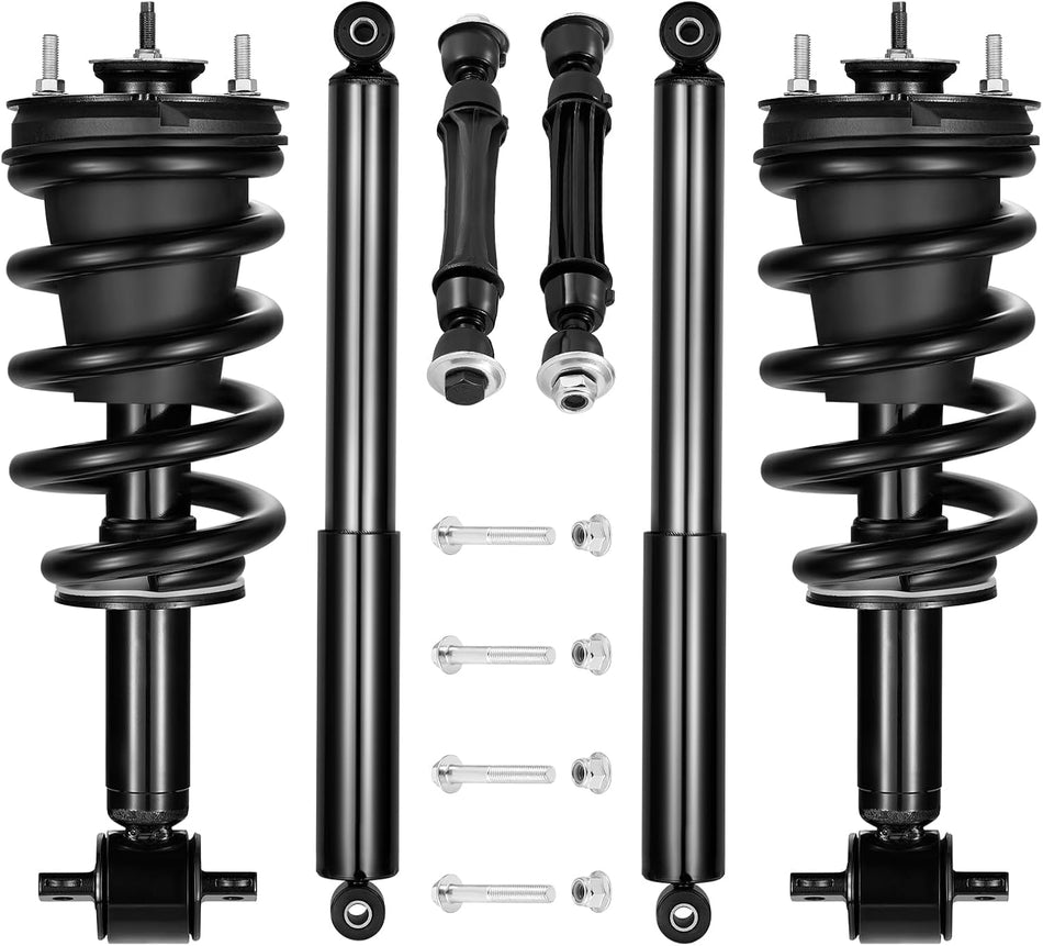 BDFHYK 2PCS Front and 2PCS Rear Shock Absorbers and 2PCS Front Balance Bar Absorber kit Compatible with Chevy GMC Silverado Sierra 1500 Replacement Struts Shocks Assembly for 239112 4345074 K700432