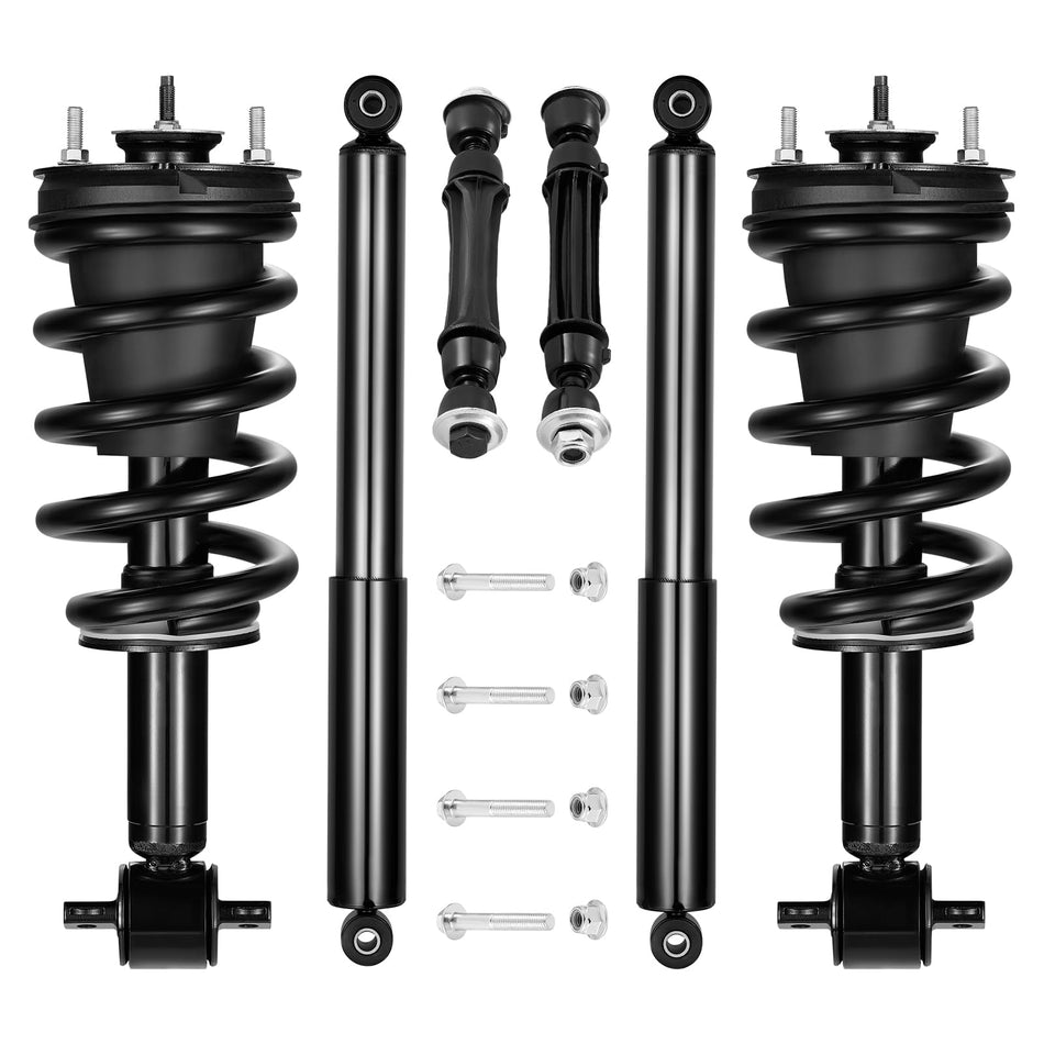 BDFHYK 2PCS Front and 2PCS Rear Shock Absorbers and 2PCS Front Balance Bar Absorber kit Compatible with Chevy GMC Silverado Sierra 1500 Replacement Struts Shocks Assembly for 239112 4345074 K700432