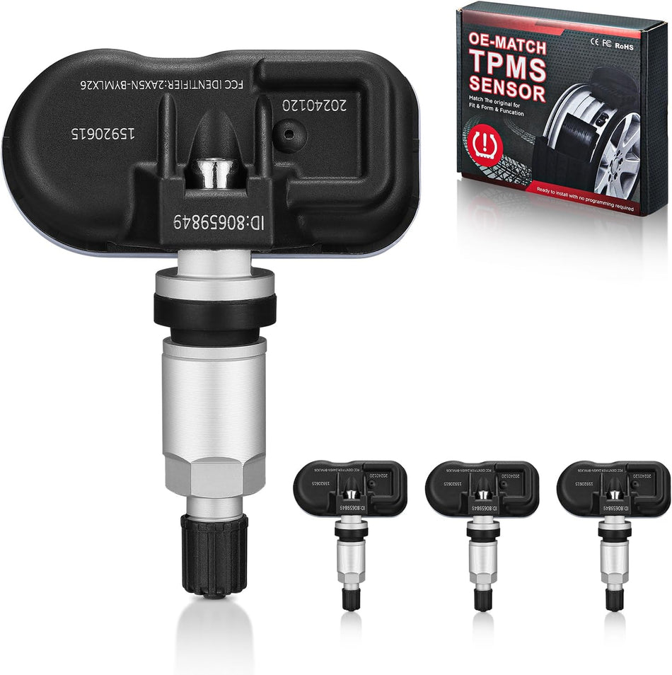 BDFHYK 4PCS 315MHz TPMS Sensor Compatible with Chevy GMC Buick, Compatible with Cadillac Pontiac SAAB, Tire Pressure Monitoring System (TPMS) Sensors Replace# 13598771 23445327 22854866 20923680