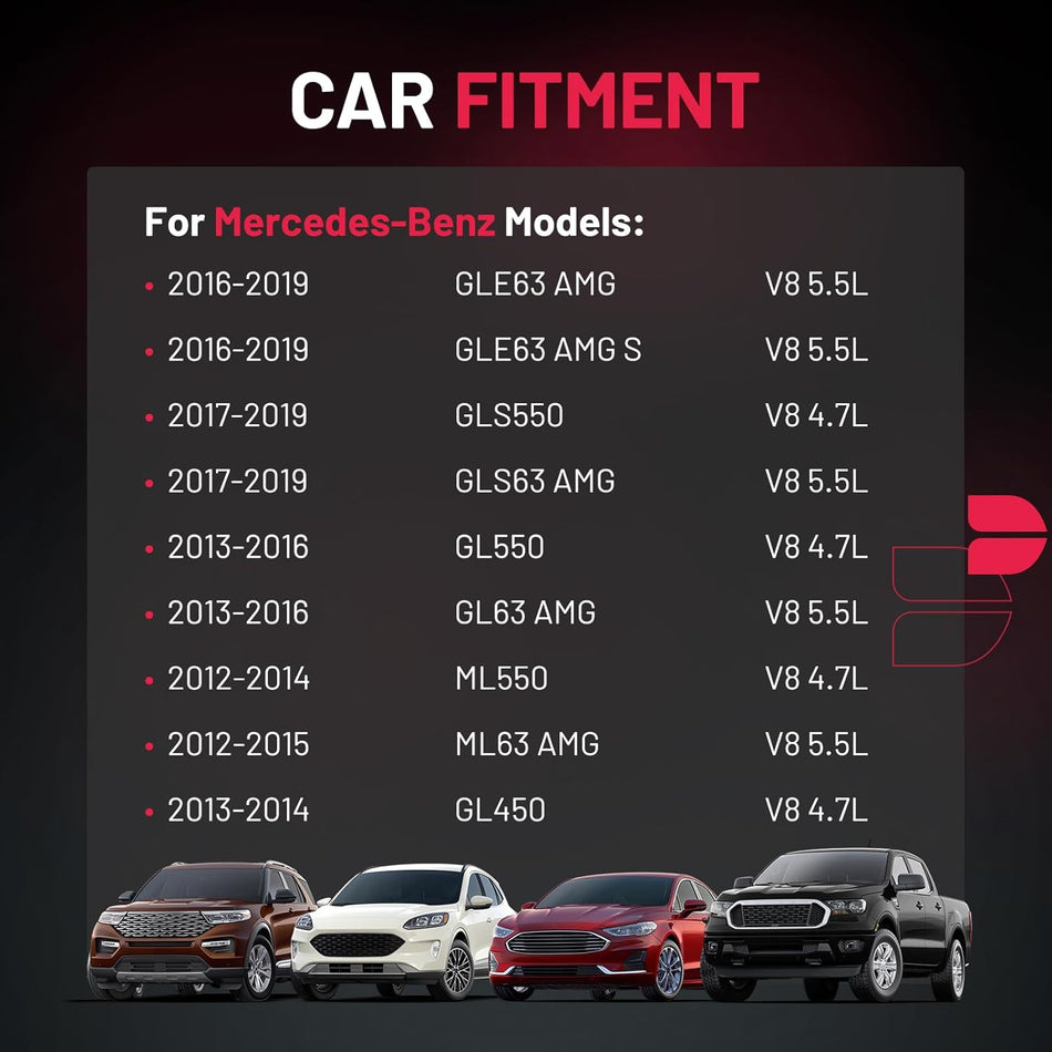 BDFHYK 8 Ignition Coil Pack UF733 and 8 Iridium Spark Plug ZR6SII3320 Compatible with Mercedes-Benz GLE63 GLS550 GLS63 GL550 GL63 ML550 ML63 GL450 4.7L 5.5L V8 2012 2013 2014 2015 Coil for UF728 UF748