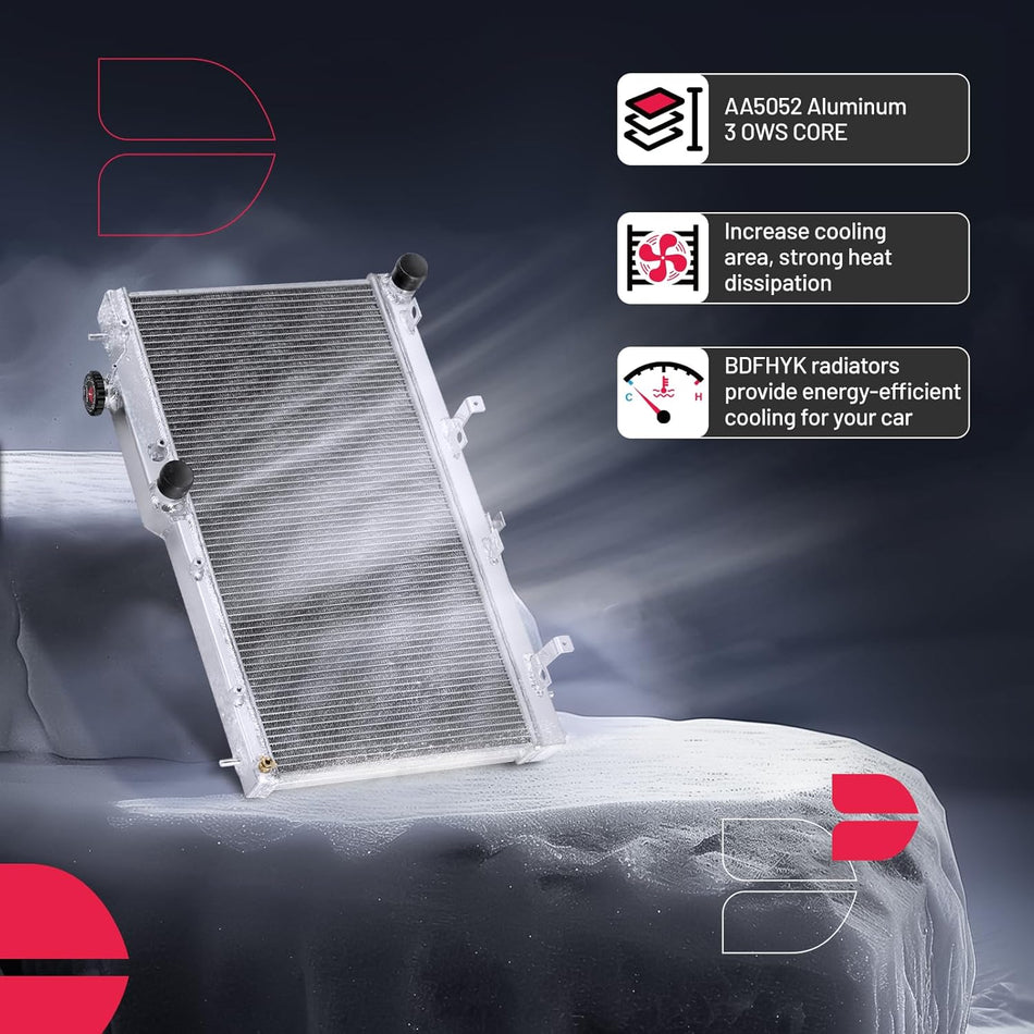 BDFHYK 2ROW-40MM MMRAD-STI-08 Aluminum Radiator Compatible with for Subaru 2008-2014 Impreza/2005-2009 Legacy/2005-2009 Outback/2015-2016 WRX STI H4 2.5L