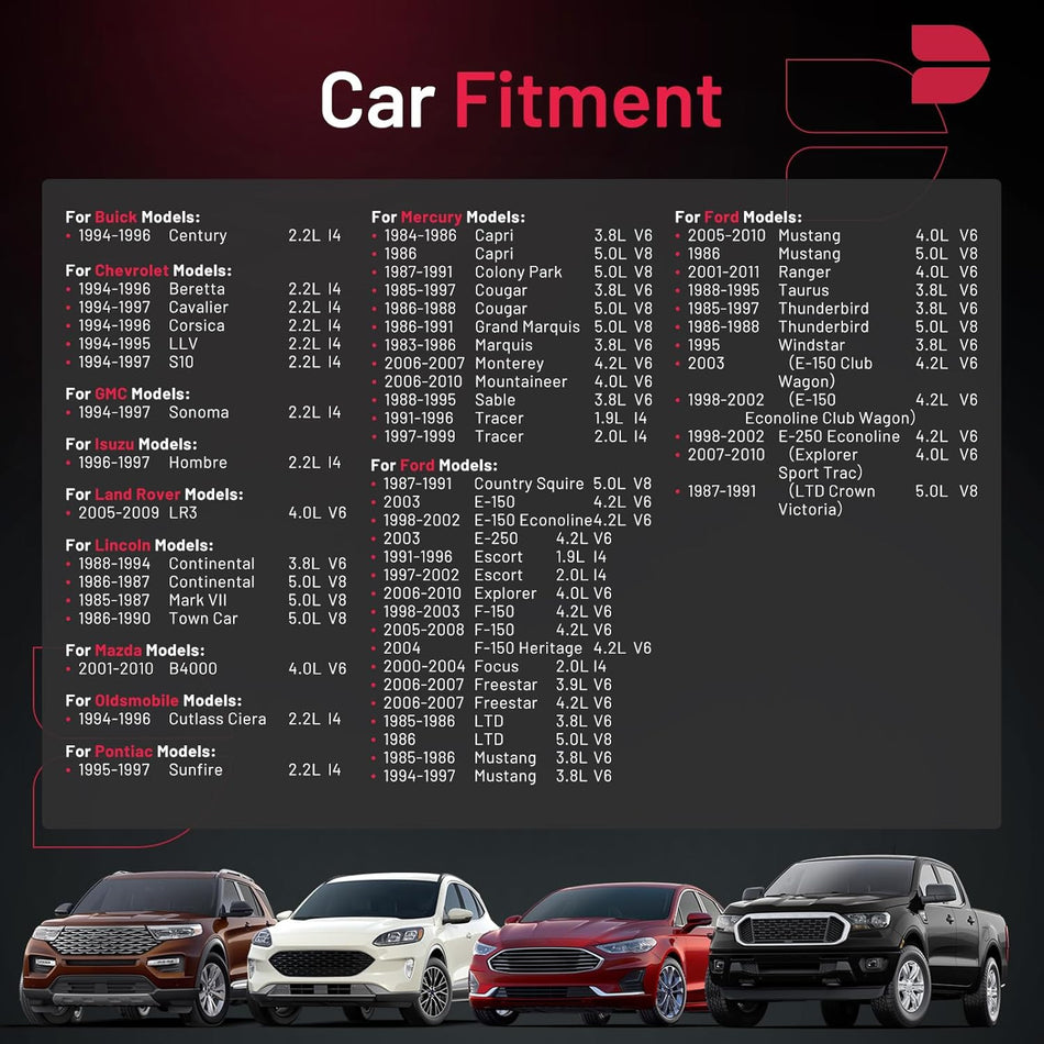 BDFHYK 7316 Iridium Spark Plugs Compatible with Buick Century Compatible with Chevy Beretta Cavalier S10 Escort Explorer Focus for GMC Sonoma for Isuzu Hombre Marquis Sunfire 2.0L 4.0L L4 V6 Set of 6
