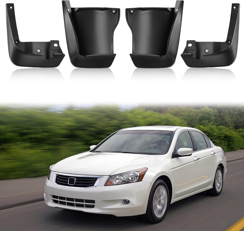 BDFHYK Mud Flaps Splash Guards 4PCS Front & Rear Side Mud Guards Compatible with Honda Accord 2008-2012 (Sedan Model Only) Without OEM Fender Flares