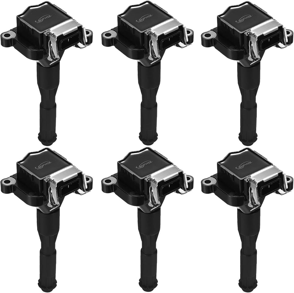 BDFHYK Ignition Coil Pack UF354 Set of 6 Compatible with BMW M5 X5 330i 530i Z3 Z8 320i 323i 323Ci 323ti 328Ci 328i Land Rover Rolls-Royce Replacement for 245279 12131703227 0221504004