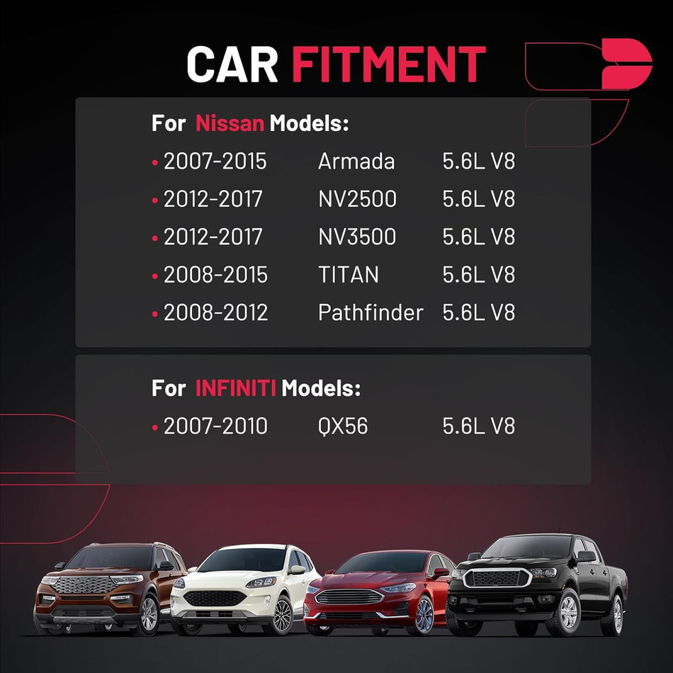 BDFHYK UF551 Ignition Coil Pack Compatible with Nissan 07-15 Armada,12-17 NV2500 NV3500,08-12 Pathfinder,08-15 TITAN,Compatible with INFINITI 07-10 QX56 5.6L V8 Coil for C1672 Set of 8