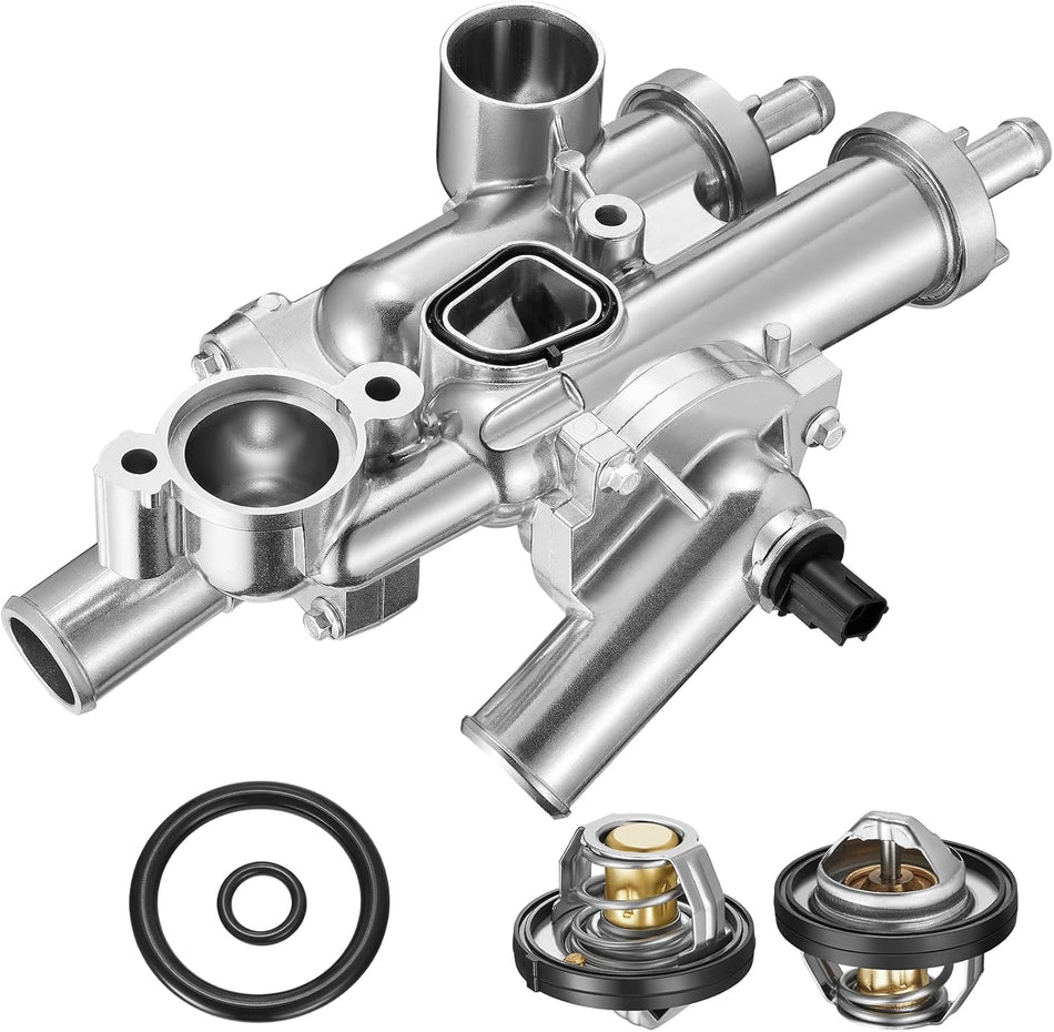 BDFHYK 902-319 Upgrade Aluminium Coolant Thermostat Housing Assembly Compatible with 200 Sebring Avenger Caliber Journey Compass Patriot 1.8L 2.0L 2.4L Replace 4884571AB 06508355AA