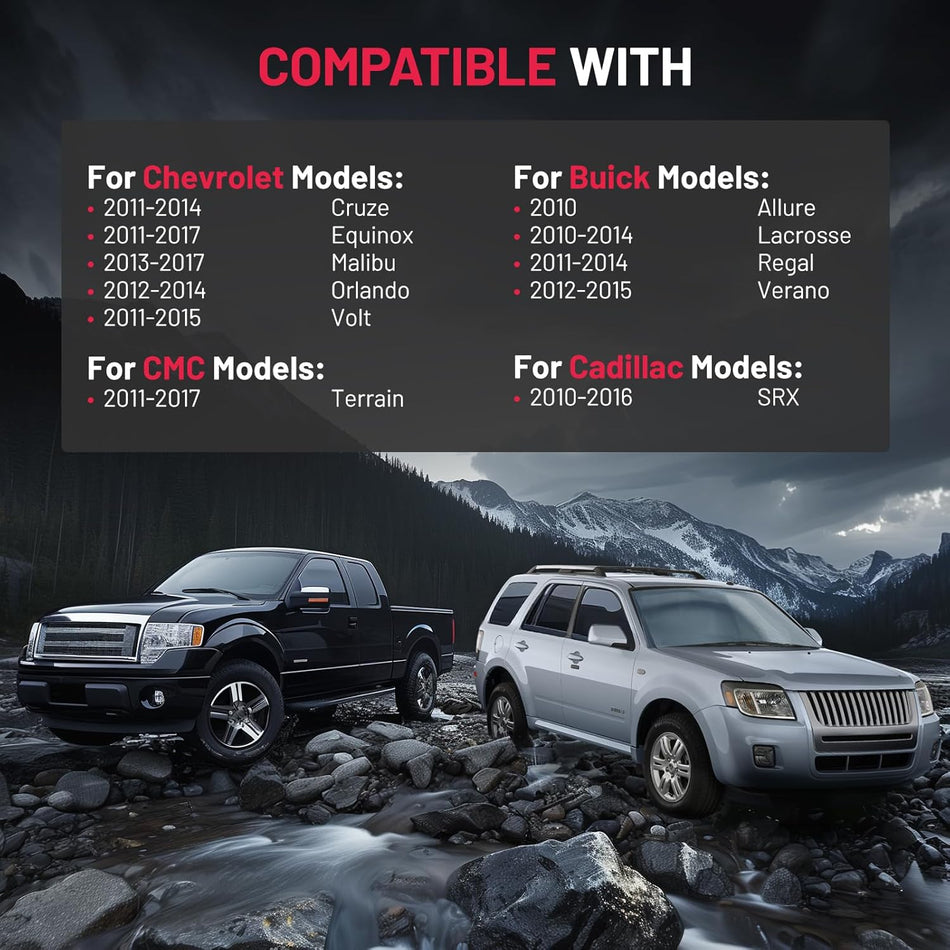 SYERAL Rear Left Driver Side Door Latch Lock Actuator Compatible with Buick Allure Lacrosse Regal Verano, Compatible with Chevy Cruze Equinox Malibu Orlando Volt Replaces 931-386, 931386