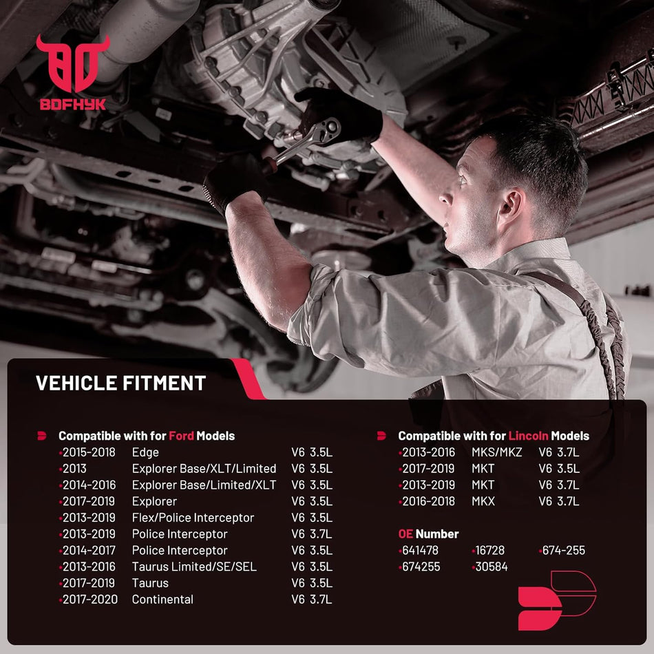 BDFHYK Front Left Exhaust Manifold Catalytic Converter with Gasket Kit Compatible with Ford Explorer 13-19, Flex 13-19, Compatible with Lincoln MKS 13-16, V6 3.5L, EPA Compliant, Replace 641478