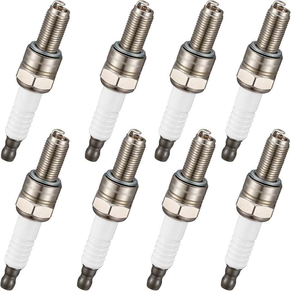 BDFHYK BR8ES Iridium Spark Plugs Compatible with Honda 1976-2002 for Yamaha 1982-2006 for Kawasaki 1980-2003 50cc 125cc 300cc 750cc 1000cc 1986-1989 Engine Replacement for 5422, Set of 4