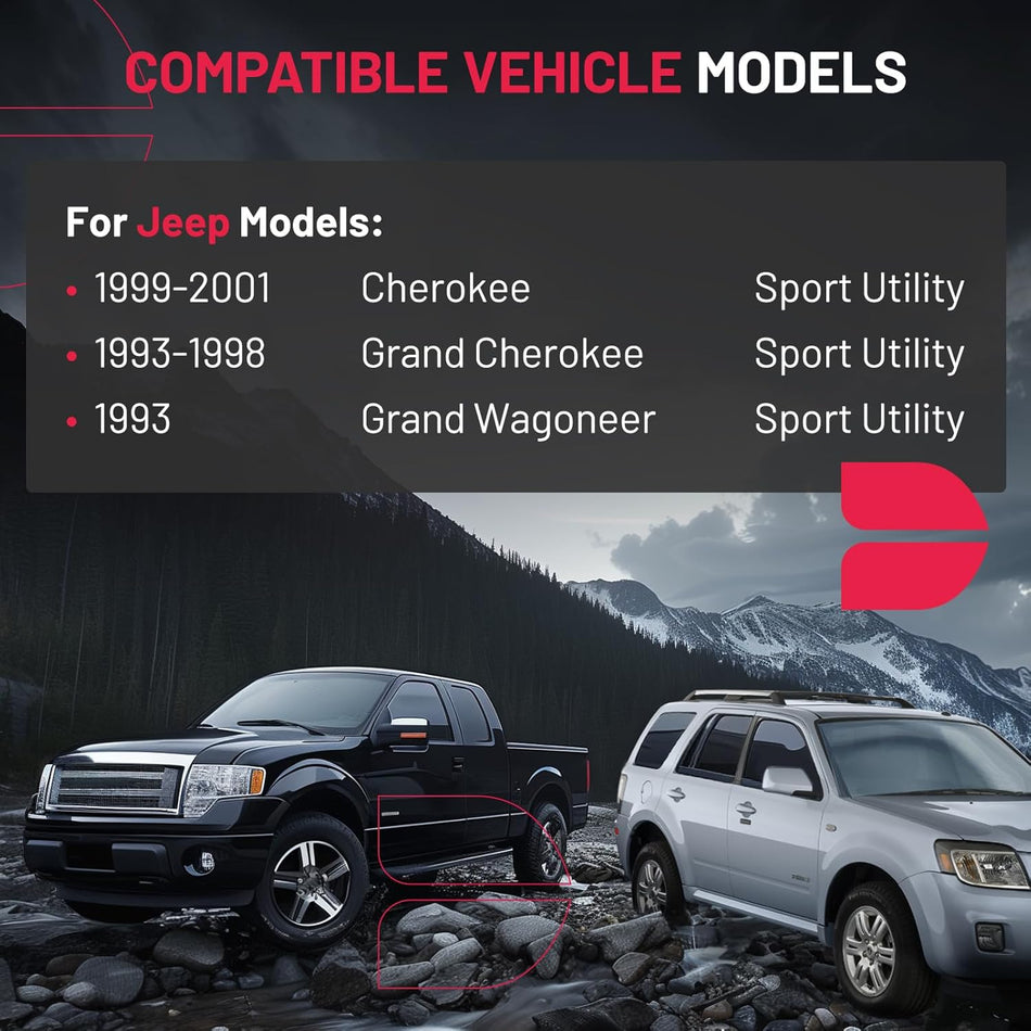 SYERAL Power Door Lock Actuator Front Right Driver Side for Jeep Cherokee 1999-2001 Grand Cherokee 1993-1998 Grand Wagoneer 1993 Replaces 4798914AC 55033438 4773634 4798914AB 931-665 DLA1329 DLA606