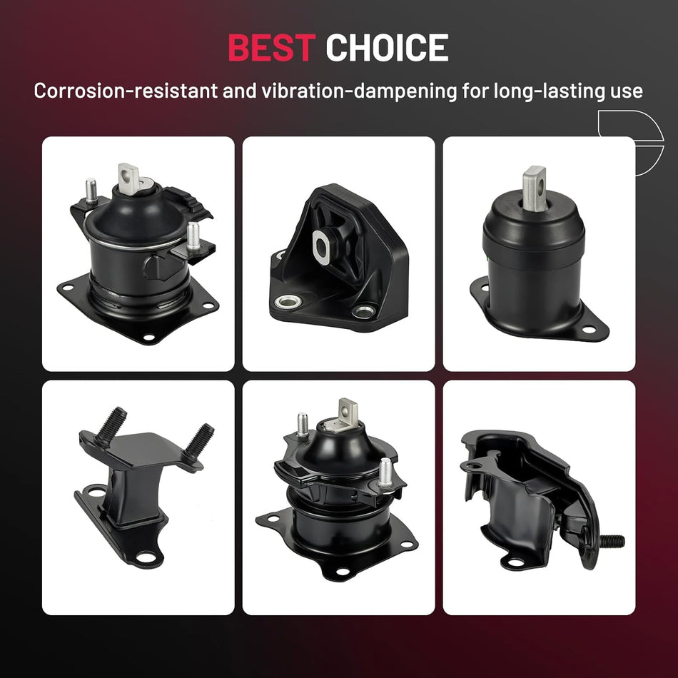 BDFHYK 6PCS Engine Motor and Trans Mounts Compatible with Honda Accord 2003-2007 3.0L V6 Replace A4527HY,A4526HY,A4525,A4544,A4517,A4524