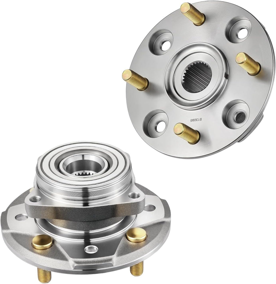 BDFHYK 513098 2PCS Front Wheel Bearing and Hub Assembly 4 Lugs Compatible with Acura CL 1997-1999, Compatible with Honda Accord 1990-1997 Non-ABS