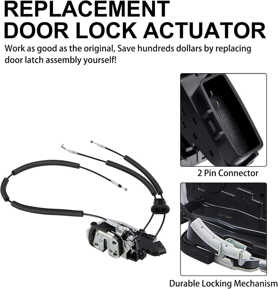 SYERAL Power Door Lock Actuator Assembly 937-267 Front Right Passenger Side Door Latch Compatible with Nissan 2008-2015 Rogue, 2014-2015 Rogue Select