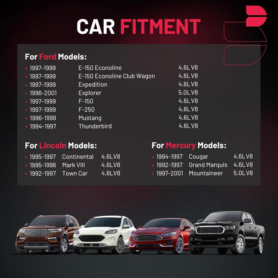 BDFHYK 2 Ignition Coil Pack DG530 and 8 Iridium Spark Plug SP432 Compatible with Ford E150 F150 F250 Explorer Mustang, Compatible with Lincoln Mark VIII Town Car,Cougar Coil for C924 DG449 EE03A
