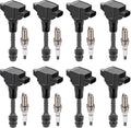 BDFHYK Ignition Coil UF551 and 8 Iridium Spark Plugs 4505, Fits Infiniti QX56 2007-2010, Nissan Armada 2007-2015, NV2500 NV3500 2012-2015 5.6L V8