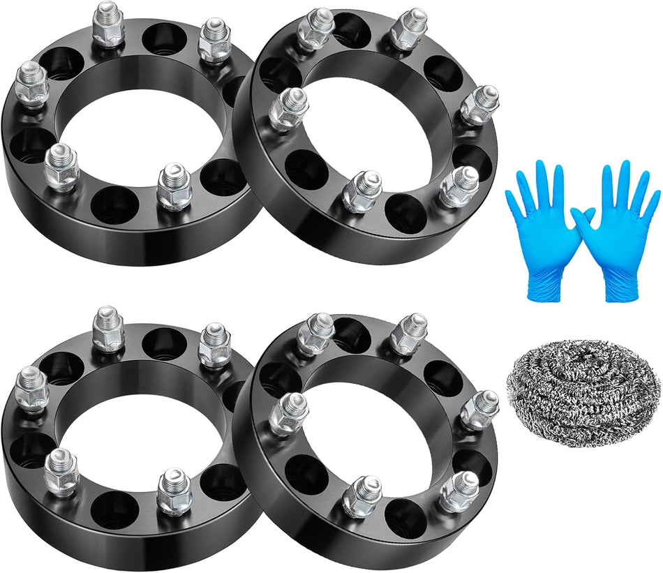 BDFHYK Wheel Spacers Compatible with Chevy Avalanche Suburban Silverado Tahoe GMC Sierra 1500 K1500 Yukon, Thickness 1.5" (38.1mm) Spacers 6x5.5 (6x139.7mm), 6 Lug M14x1.5 & 108mm Hub Bore No Lip