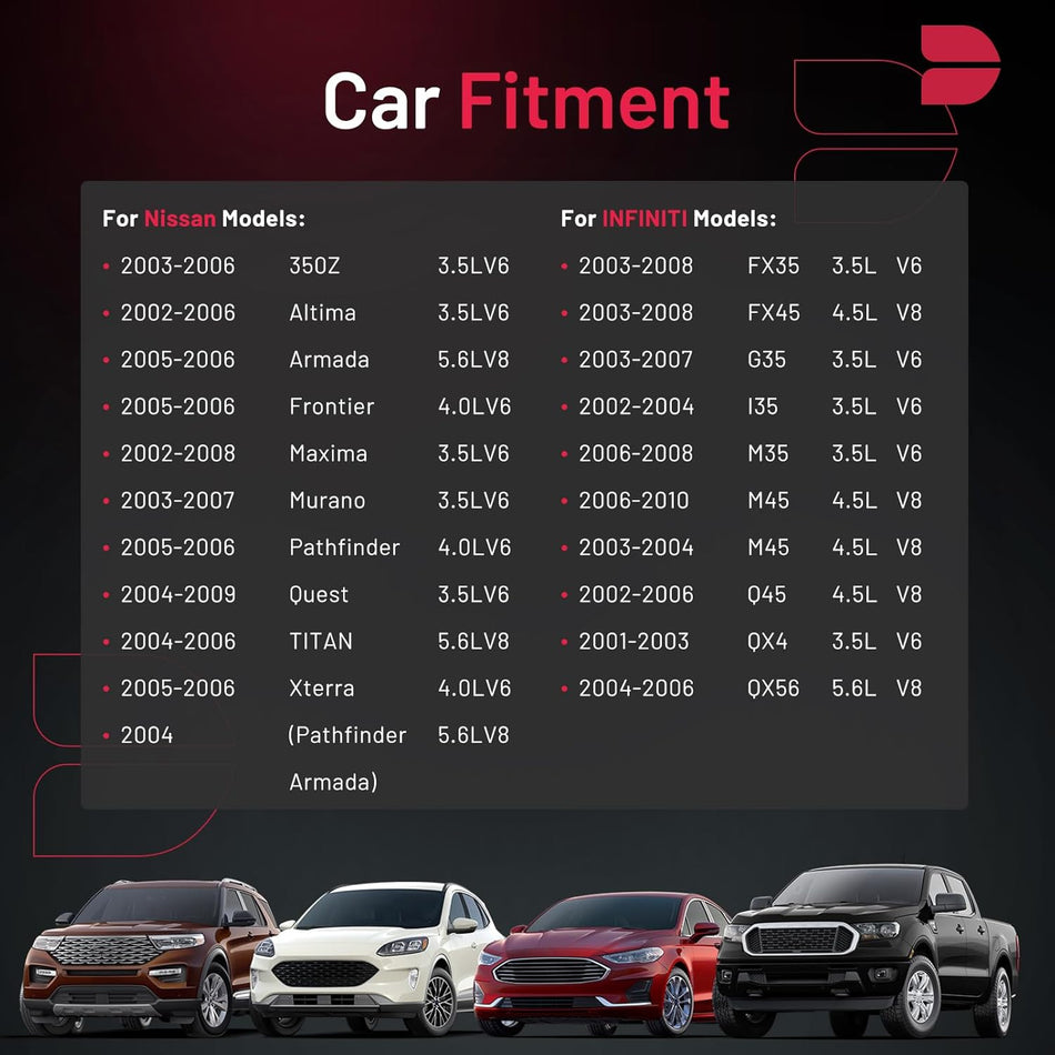 BDFHYK 6240 Iridium Spark Plugs Compatible with INFINITI for Nissan FX35 FX45 G35 I35 M35 M45 Q45 QX4 QX56 350Z Altima Armada Frontier Maxima Murano Quest TITAN Xterra PLFR5A-11 Set of 6