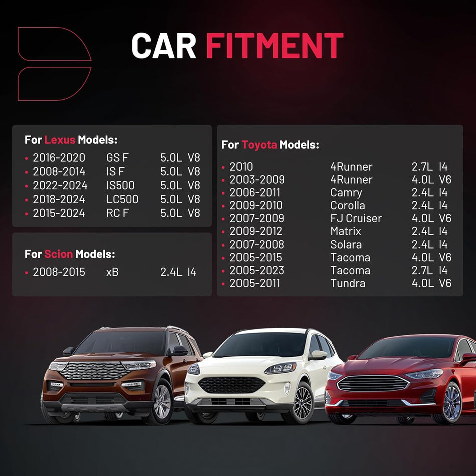 BDFHYK Ignition Coil Packs Compatible with Lexus GS F IS F IS500 LC500 RC F, Compatible with Toyota 4Runner Camry Corolla FJ Cruiser Matrix Solara Tacoma Tundra 2.4L 2.7L 5.0L, Coil for UF495 Set of 4