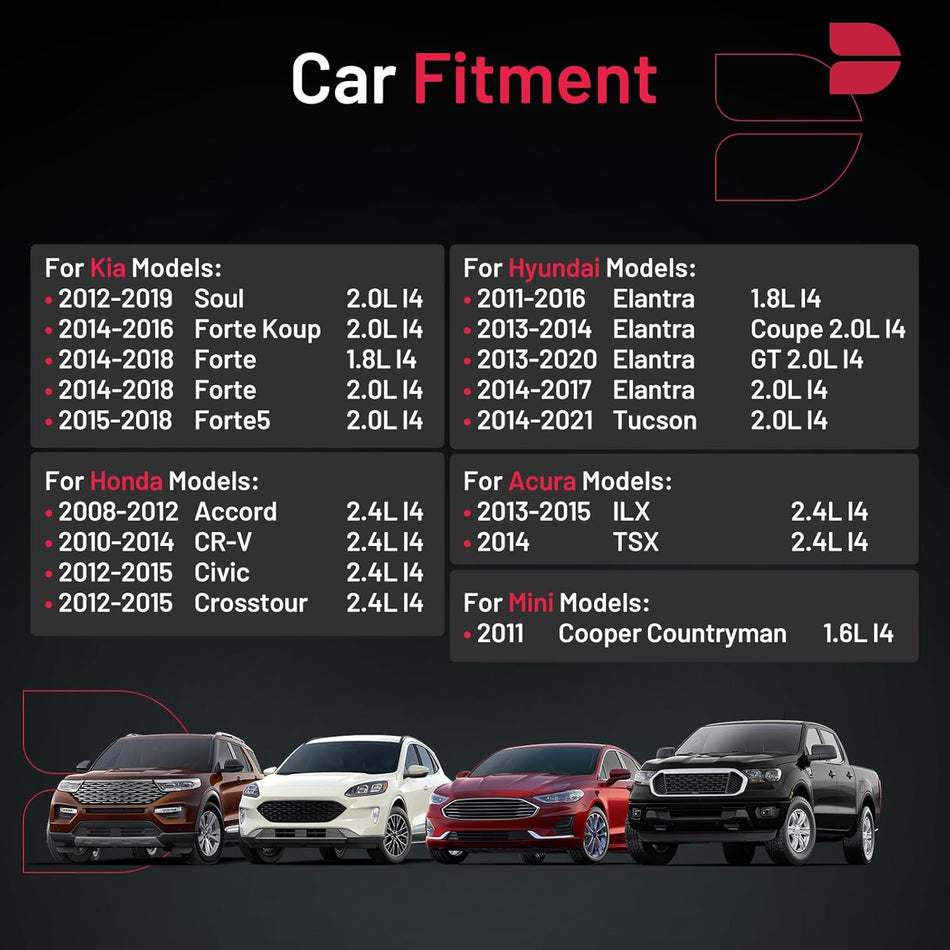 BDFHYK Set of 4 Iridium Spark Plug Compatible with Hyundai Elantra Tucson,Compatible with Acura ILX TSX,Civic CR-V Accord, Forte Soul, Cooper Countryman 1.6L 1.8L 2.0L 2.4L Engine Replacement for 3461