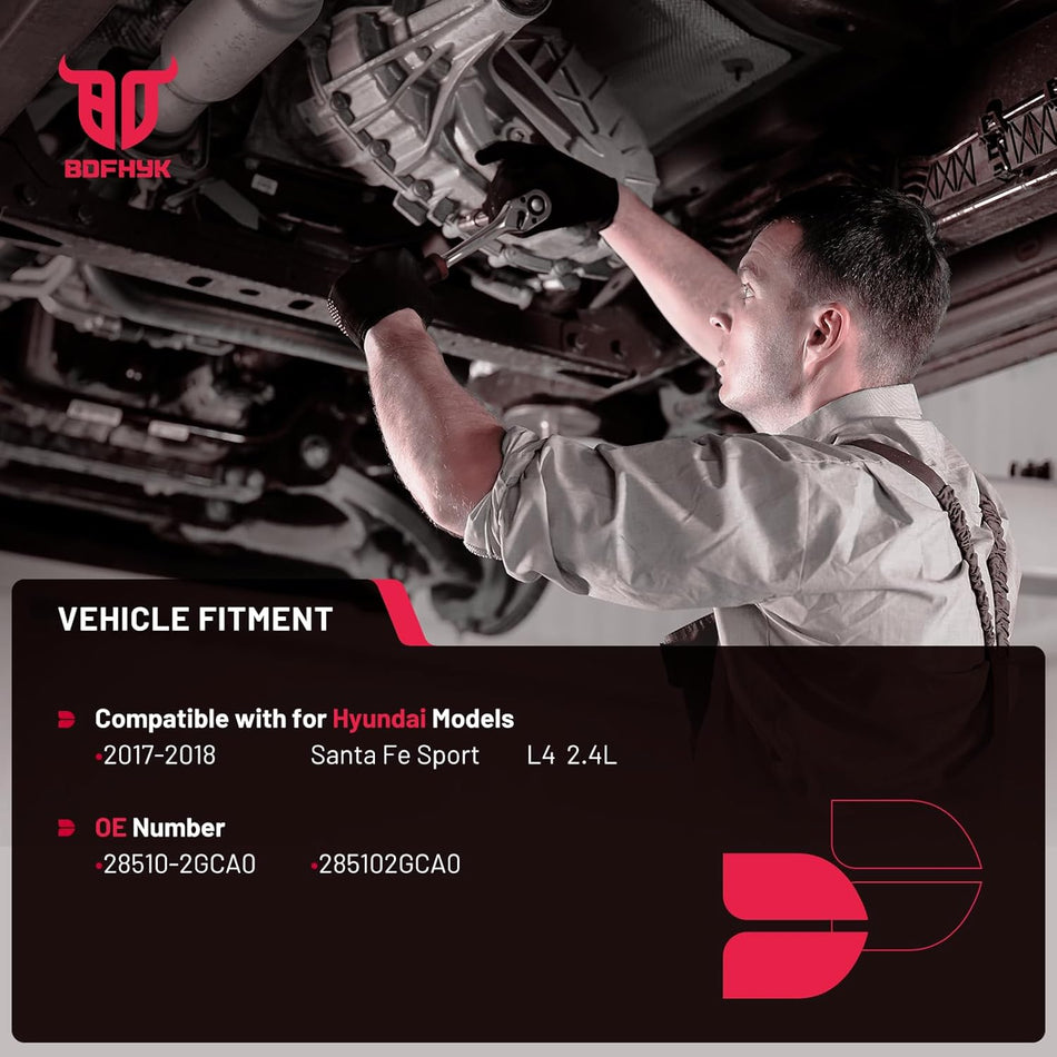 BDFHYK Front Exhaust Manifold Catalytic Converter with Gasket Kit Direct-Fit Compatible with Hyundai Santa Fe Sport 2017-2018 L4 2.4L, EPA Compliant, Replace 28510-2GCA0
