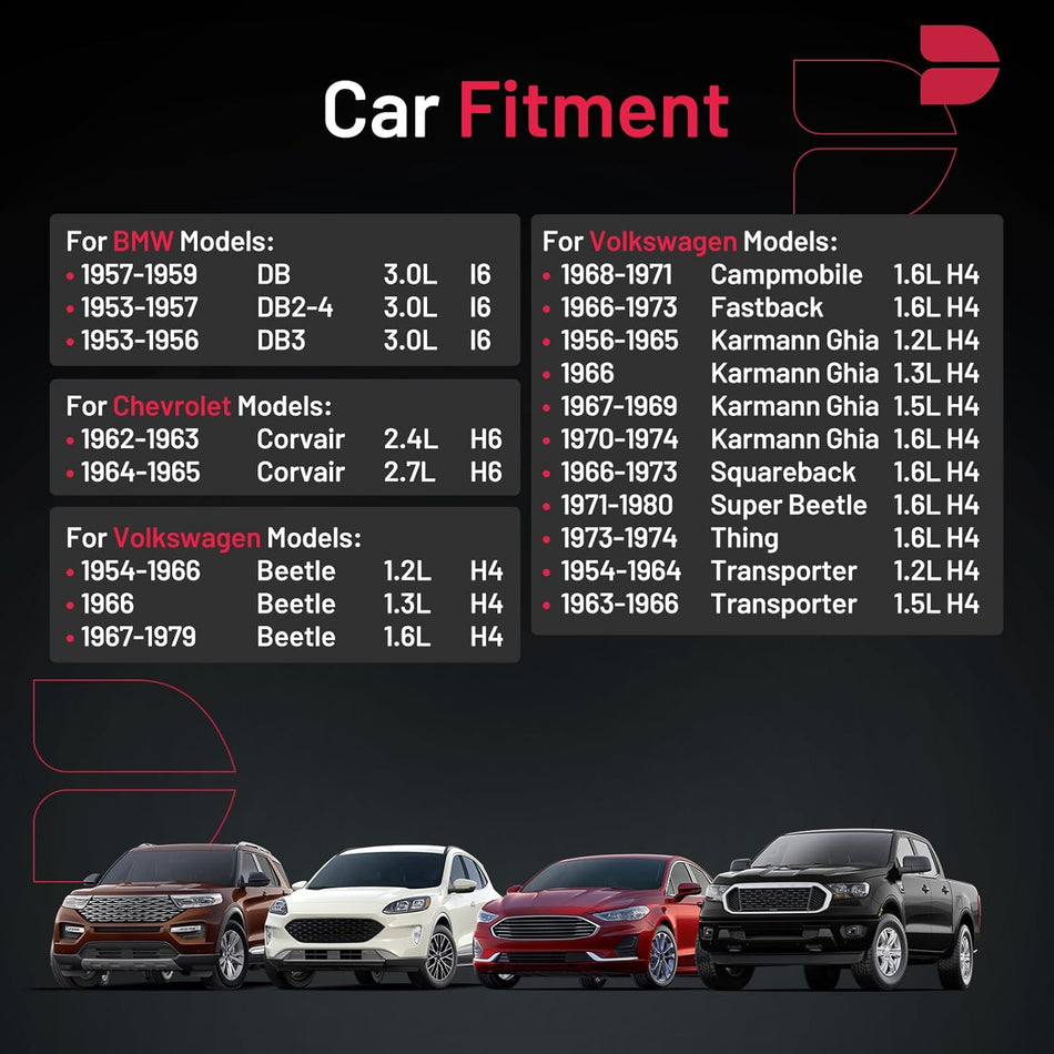 BDFHYK 3922 Iridium Spark Plugs Compatible with Aston Martin DB DB2-4 DB3 for Chevy Corvair for VW Beetle Campmobile Fastback Karmann Ghia Squareback Super Beetle Thing Transporter Set of 4