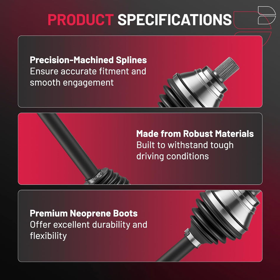 BDFHYK NCV72101 CV Axle Shaft Assembly Front Left Compatible with Volkswagen Golf; Compatible with Volkswagen Jetta; Compatible with Volkswagen Passat; Compatible with Volkswagen CC