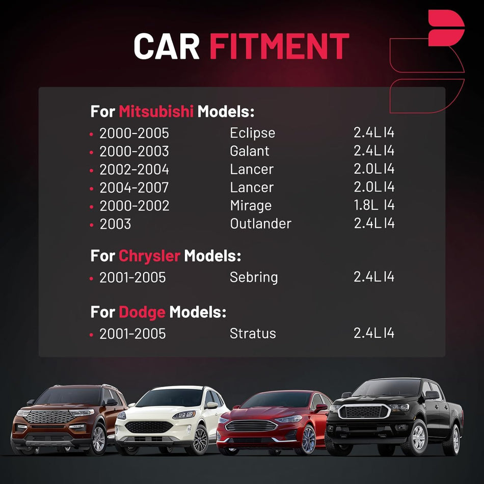 BDFHYK 2 Ignition Coil Pack UF295 and 4 Iridium Spark Plug 96457 Compatible with Chrysler Sebring, Compatible with Dodge Stratus, Eclipse Galant Lancer Mirage Outlander Coil for GN10191