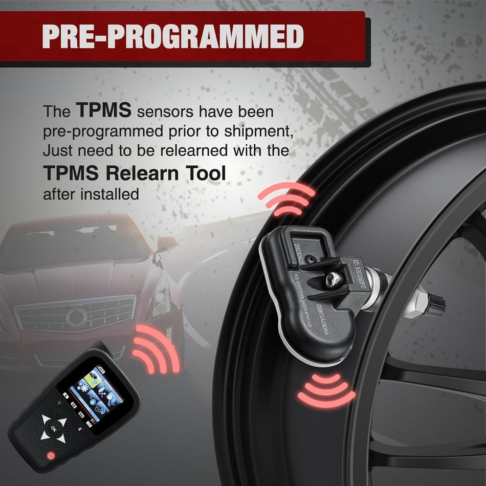 BDFHYK Upgraded 315MHz TPMS Sensor 4PCS – Ford F-150, F-250, F-350 Super Duty, Edge, Escape, Mustang, Lincoln