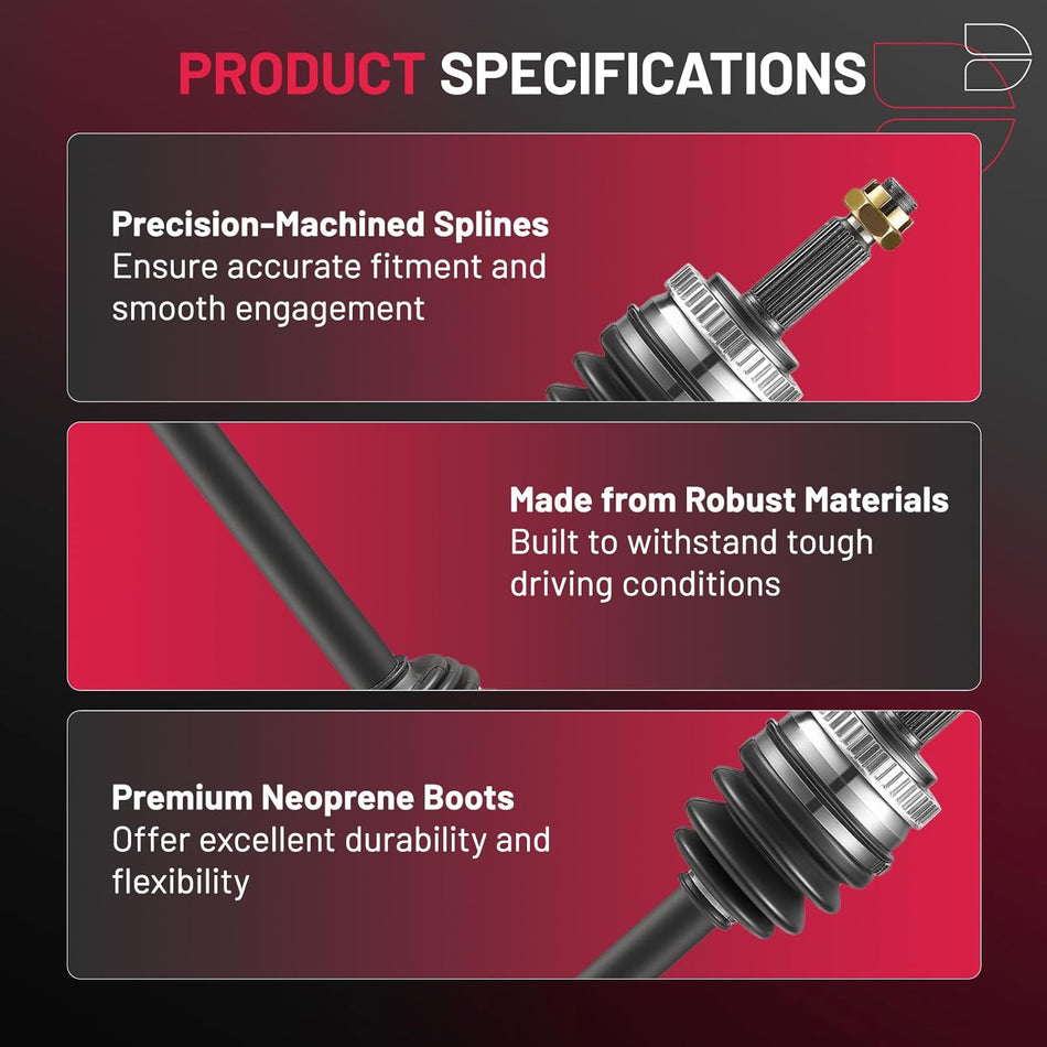 BDFHYK 2PCS NCV37003 NCV37002 CV Axle Shaft Assembly Front Left+Right Compatible with Compatible with Hyundai Sonata 2011-2014