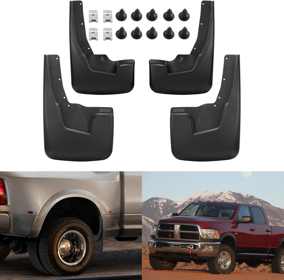 BDFHYK Mud Flaps Splash Guards 4PCS Front & Rear Side Mud Guards Compatible with Dodge Ram 1500 2019-2022 with Fender Flares