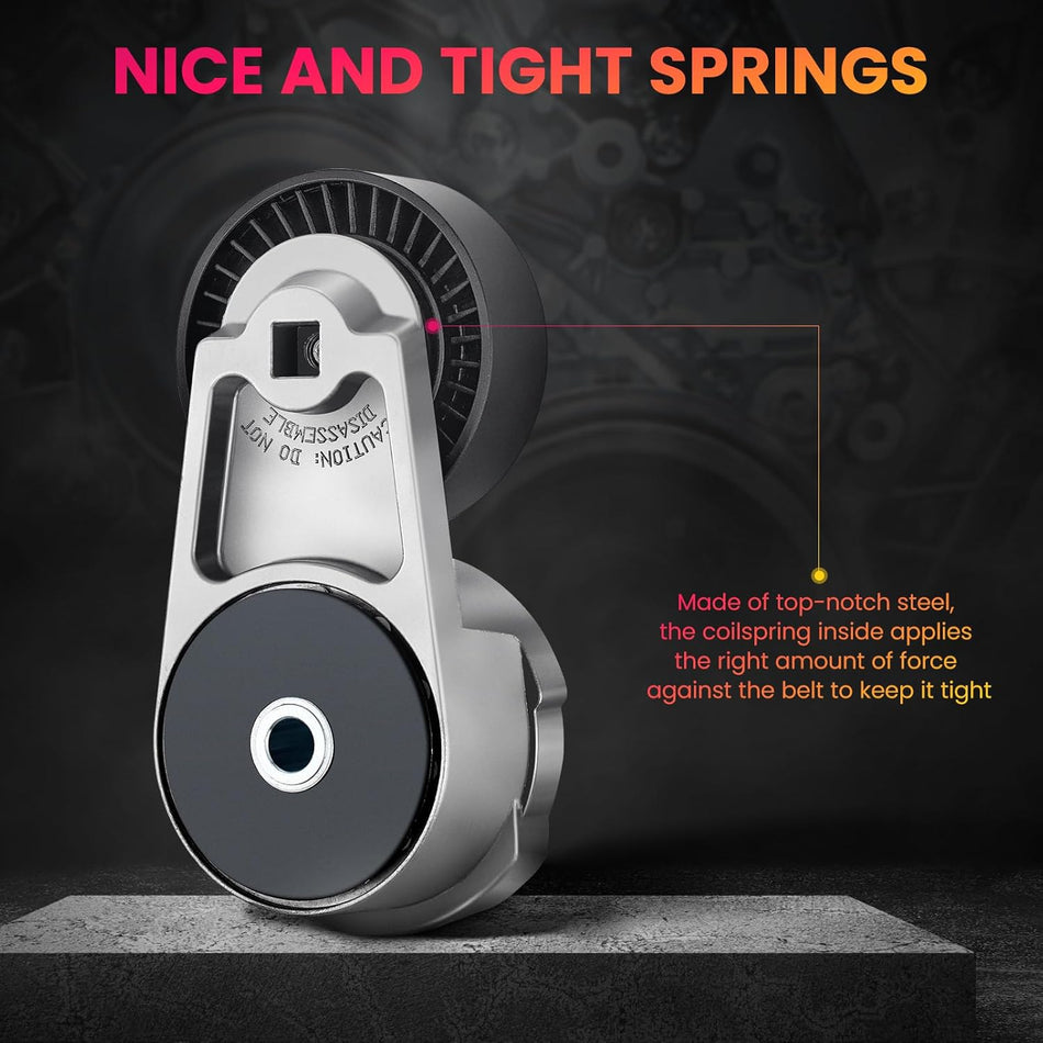 BDFHYK 39282 Belt Tensioner Assembly Pulley Compatible for 2011-2023 Chrysler 200 300 & Dodge Challenger Charger Durango Journey Avenger&Jeep Grand Cherokee&Ram 1500 ProMaster 1500/2500/3500&Routan