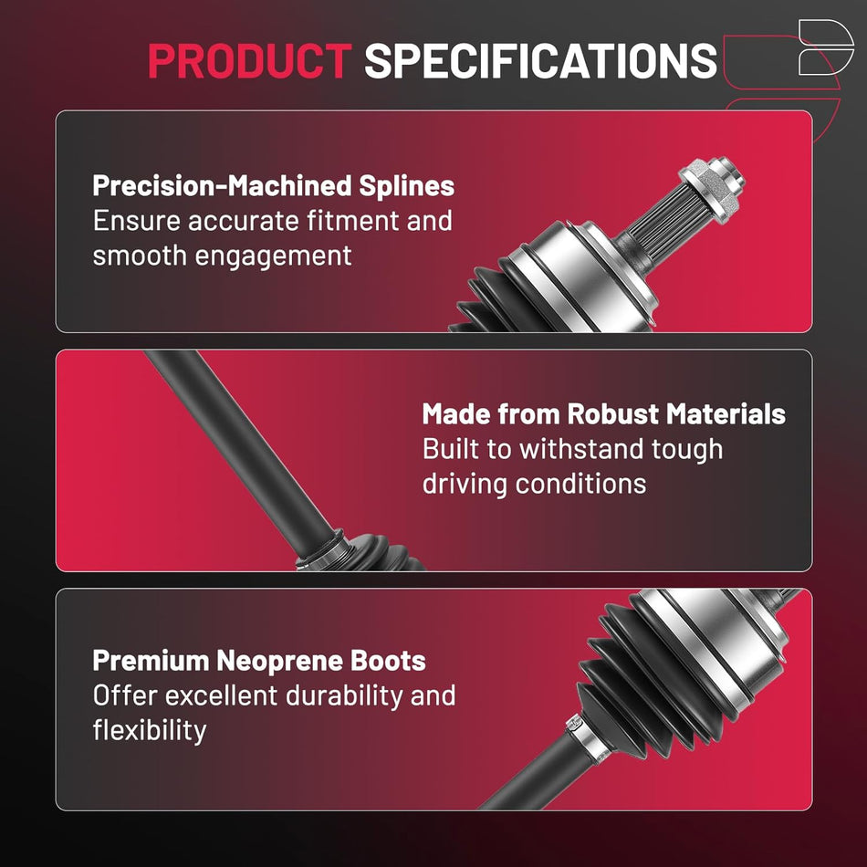 BDFHYK 2PCS NCV10040 CV Axle Shaft Assembly Front Left+Right Compatible with Compatible with Ram 1500 2012-2020; Compatible with Ram 1500 Classic 2019-2020