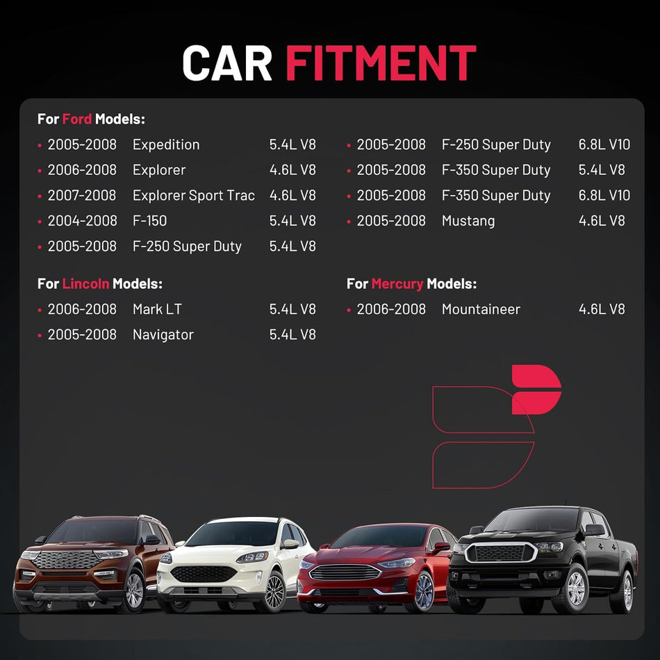 BDFHYK Ignition Coil Pack DG511 and Iridium Spark Plug SP515 SP546 Compatible with Ford F150 F250 2004-2008 Ford Mustang Expedition 2007 Lincoln Navigator Ford Coil Pack 5.4L Coil for FD508 Set of 8