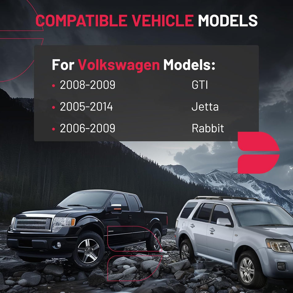SYERAL Power Door Lock Actuator Rear Left Driver Side Compatible with Volkswagen GTI 2008-2009 Jetta 2005-2014 Rabbit 2006-2009 Replaces 3B4839015AP 3B4839015AF V10-85-0017