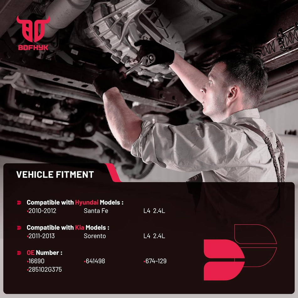 BDFHYK Exhaust Manifold Catalytic Converter with Gasket Kit Compatible with Hyundai Santa Fe 2010-2012, Compatible with Kia Sorento 2011-2013, L4 2.4L, EPA Compliant, Replace 16690
