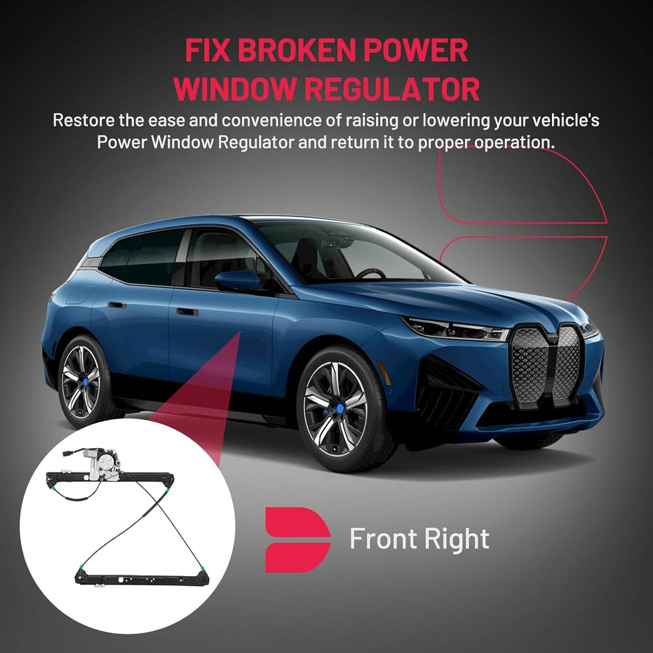 741-489 Power Window Regulator with Motor Front Right for 2000-2006 BMW X5