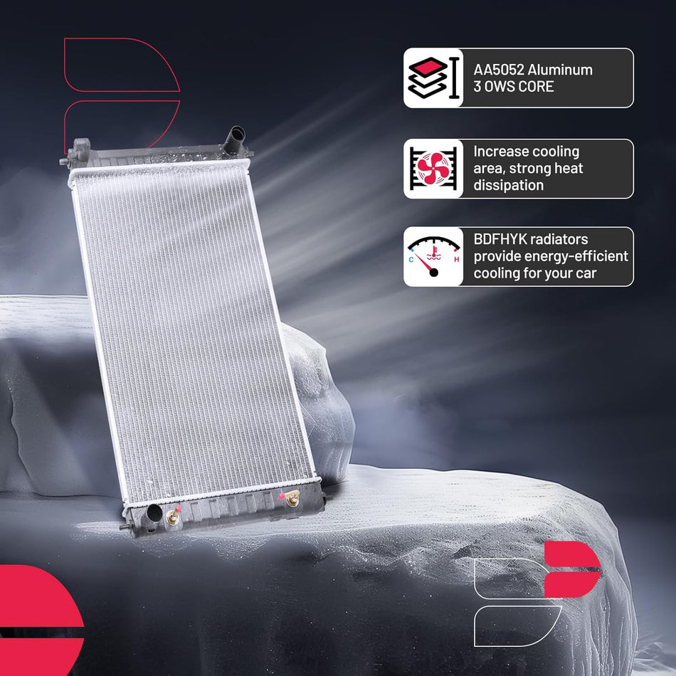 BDFHYK CU2988 Aluminum Radiator for Compatible with Nissan Altima 2007-2018,Maxima 2009-2019 Full Aluminum Engine Coolant Radiator 2.5L 3.5L L4 V6 Replace 8012988, 21460ZN50A