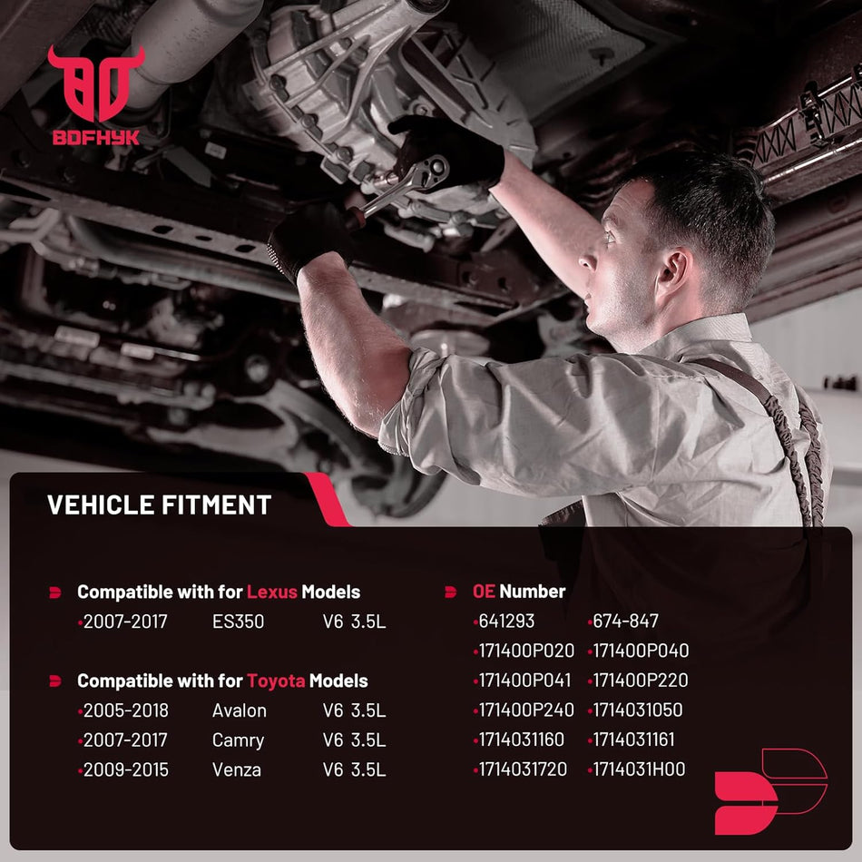 BDFHYK Front Right Exhaust Manifold Catalytic Converter with Gasket Kit Compatible with Lexus ES350 07-17, Compatible with Toyota Avalon 05-18, Camry 07-17, V6 3.5L, EPA Compliant, Replace 641293