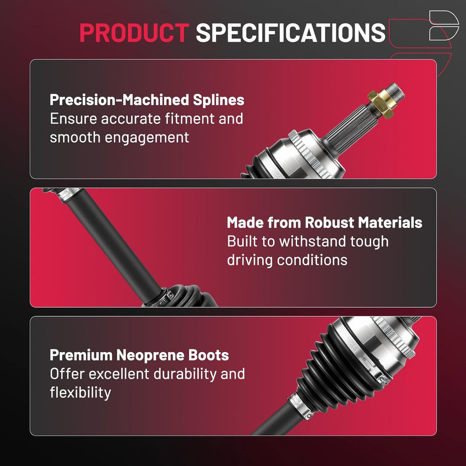 BDFHYK 2PCS NCV69583 NCV69584 CV Axle Shaft Assembly Front Left+Right Compatible with Compatible with Toyota Corolla 2003-2008