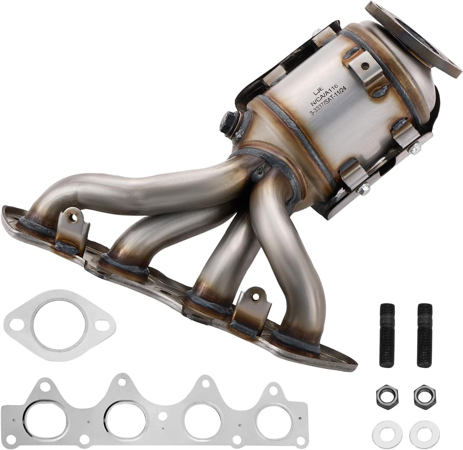 BDFHYK Exhaust Manifold Catalytic Converter with Gasket Kit Direct-Fit Compatible with Hyundai Accent 12-17, Compatible with Kia Rio 12-16, L4 1.6L, EPA Compliant, Replace 16680