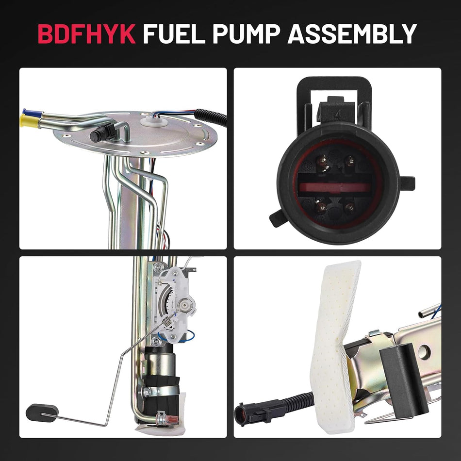 BDFHYK Electric Fuel Pump Module Assembly Compatible with Ford E-150 E-250 E-350 E-450 E-550 Econoline Club Wagon Super Duty F-53 Motorhome Chassis 1997-2003 4.2/4.6/5.4/6.8L V6 V8 V10 Replace E2276S