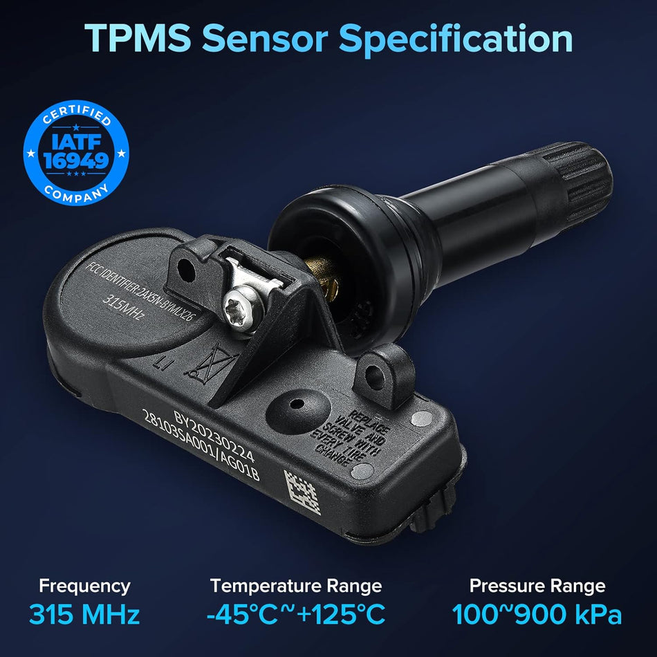 BDFHYK 315MHz TPMS Sensor for Subaru B9 Tribeca 2006-2008, Forester 2008-2018, Impreza 2008-2016, Legacy 2004-2017, Outback 2004-2017, Tribeca 2008-2014, WRX 2014-2016, XV 2013-2017, XV Crosstrek 2013-2017