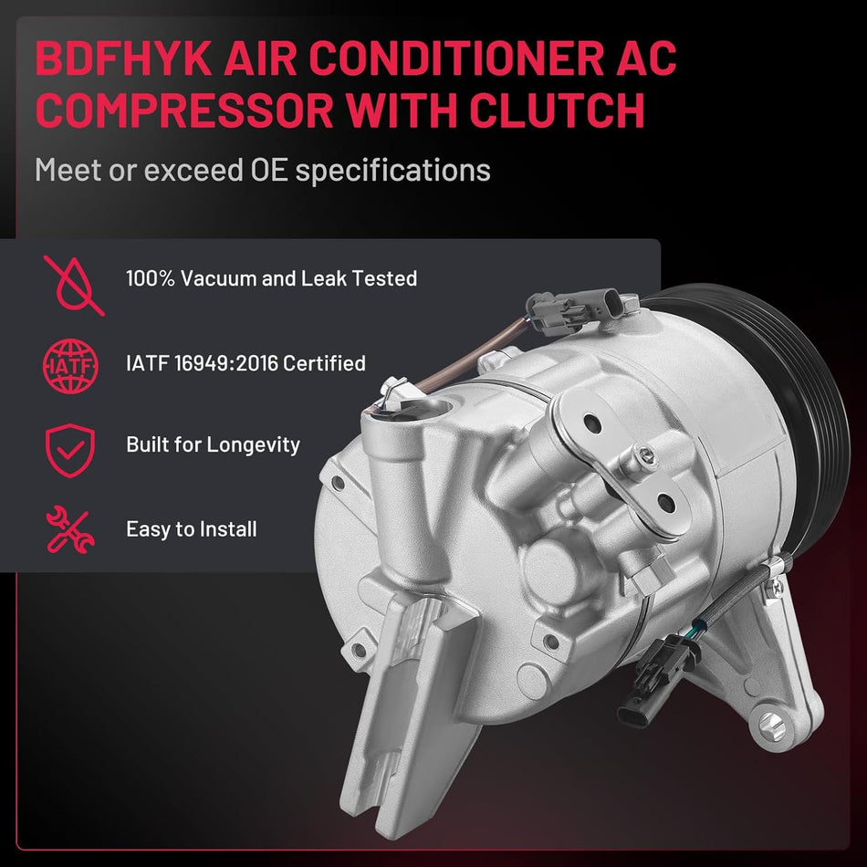 BDFHYK A/C Compressor 98586 For Buick LaCrosse 2012 V6 3.6L, Cadillac SRX 2012-2016 V6 3.6L