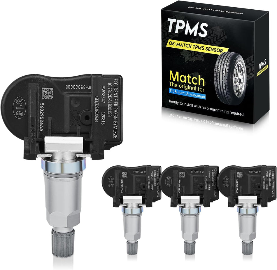 BDFHYK OEM TPMS Sensor 315Mhz Tire Pressure Monitoring System Sensor Compatible with 2005-2014 Jeep Chrysler Dodge Mitsubishi, Wrangler Liberty Grand Cherokee Charger 200 300, 68001696AB, 56029465AB